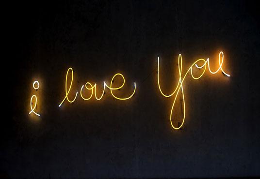 Black Wall Bright I Love You Wedding Backdrop