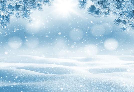 Snowflake Winter Photography Backdrop Bokeh Background