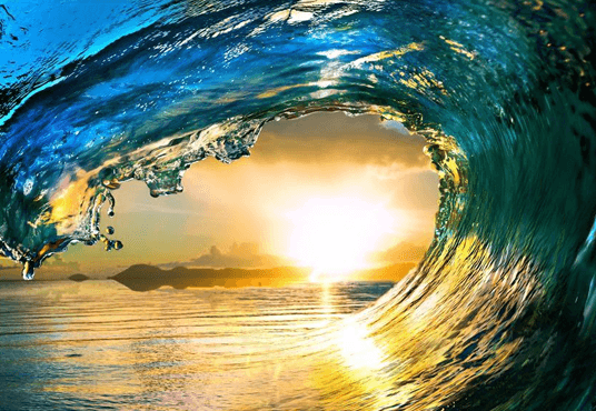 Sunset Rolling Seawater Backdrop For Summer Holiday Photography