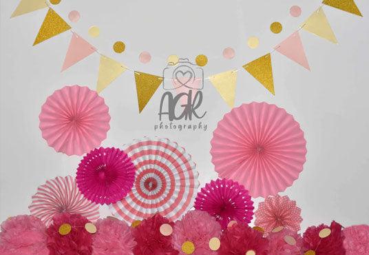 Pink and Gold Valentine's Day Backdrop for AGR Photography