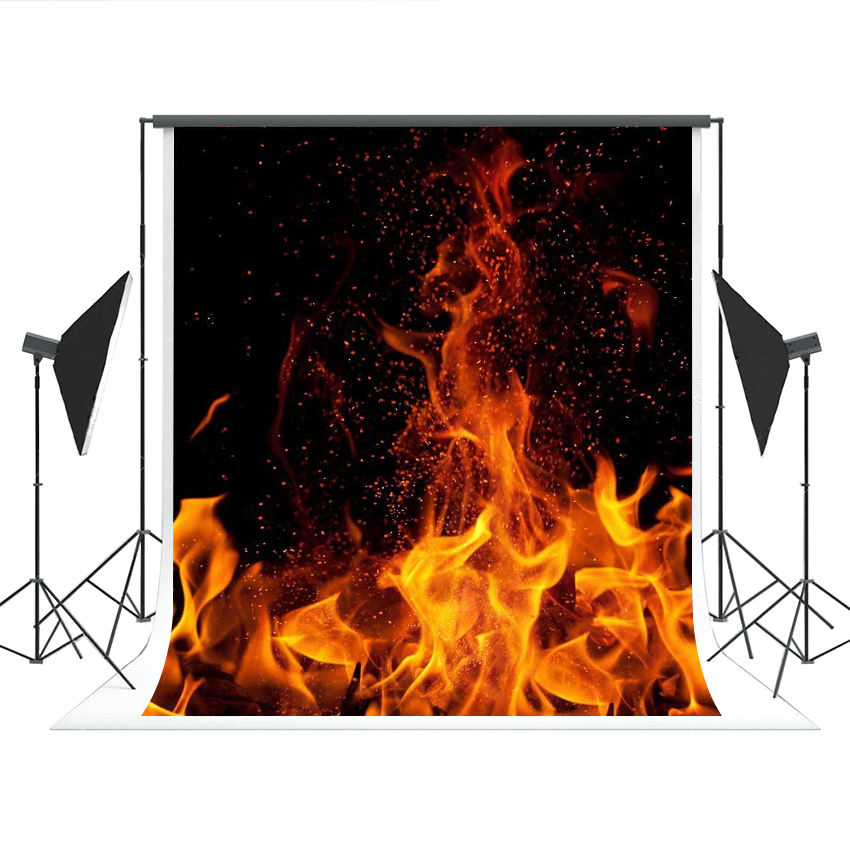 Halloween Magic Fire Black Photo Backdrops