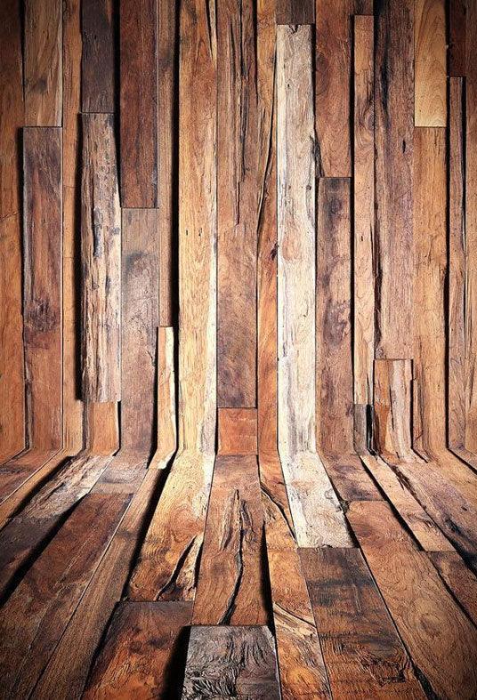 Grunge Brown Wood Floor Texture Backdrop for Photography