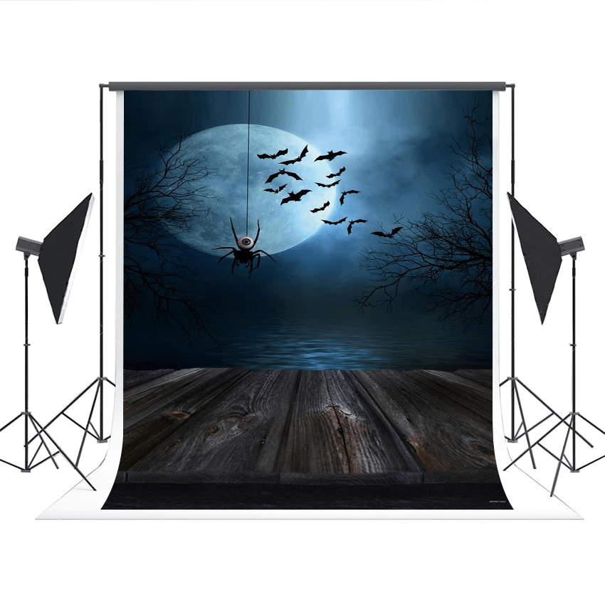 Spider Wood Floor Halloween Backdrops