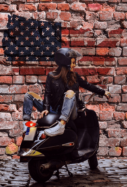Flag Of USA Painted On Brick Wall Photography Backdrop SBH0170