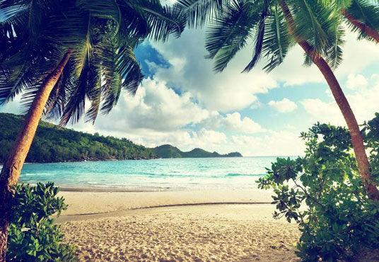 Sea Sandy Beach Photography Backdrop For Summer Holiday