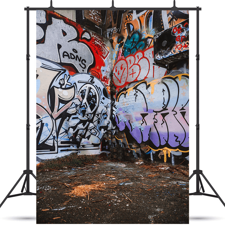 Painted Graffiti Wall Abandoned House Photography Backdrop SBH0206