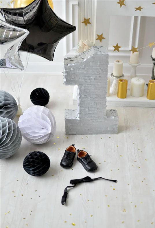 1st Boy Newborn Sliver Birthday Photo Backdrops