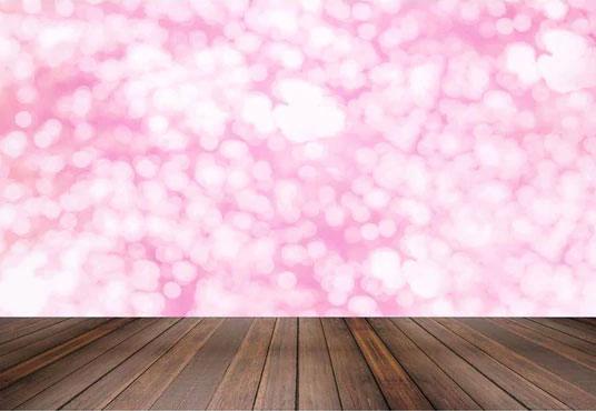 Pink Bokeh Brown with Wood Floor Backdrop for Photography