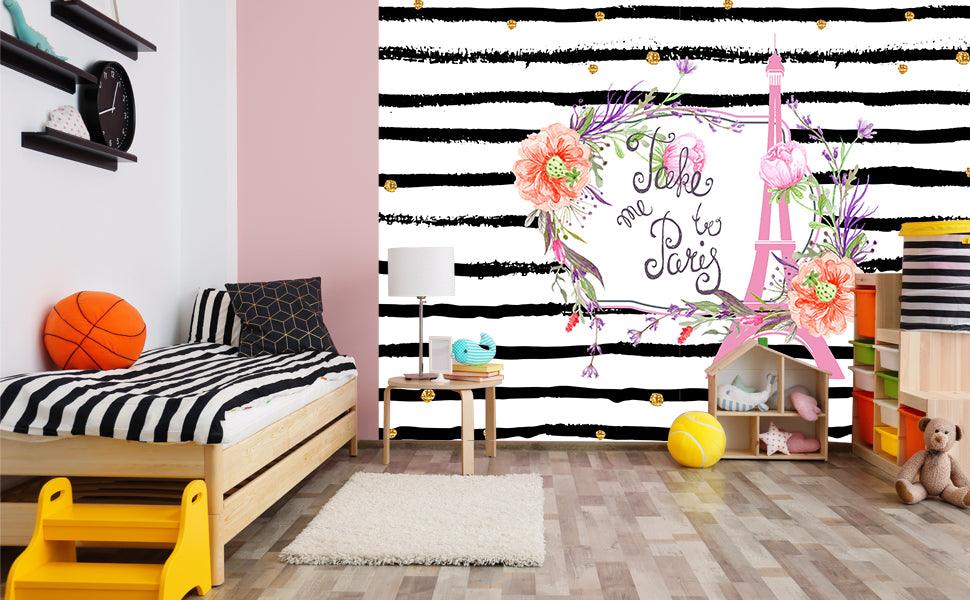 Paris Eiffel Tower Flower Photo Backdrop for Baby show