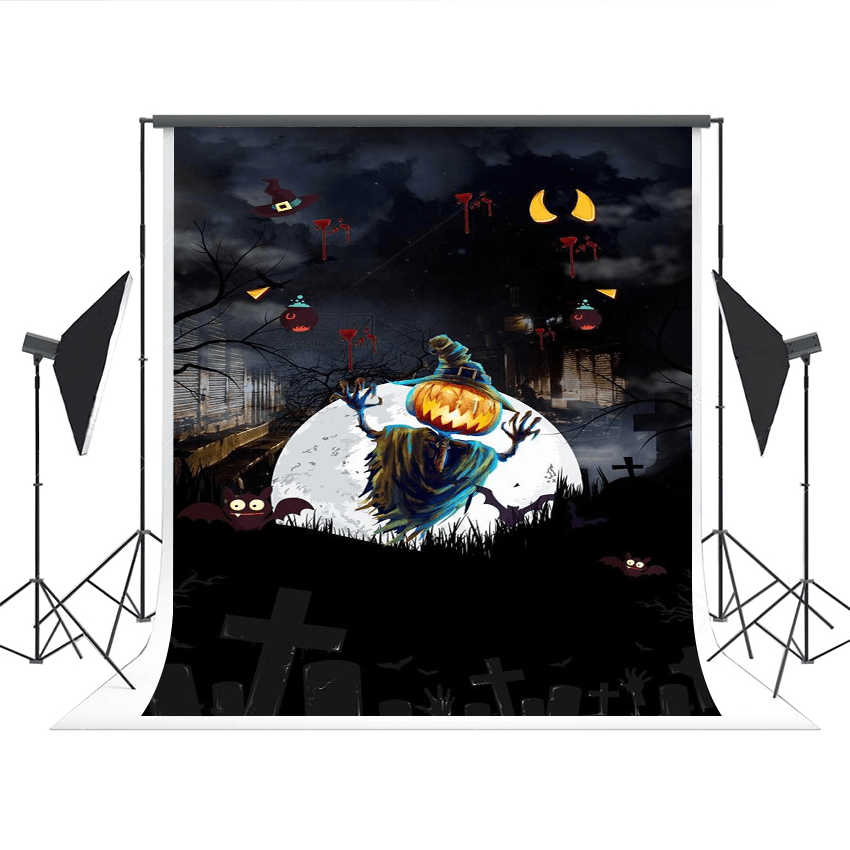 Scary of Night Ghost Halloween Backdrop for Photography