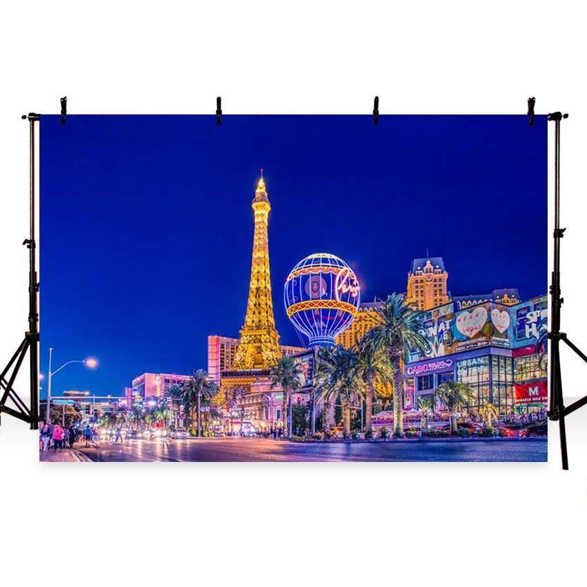 Romantic Eiffel Tower Backdrop Paris Landmark Fountain Night Scene Background