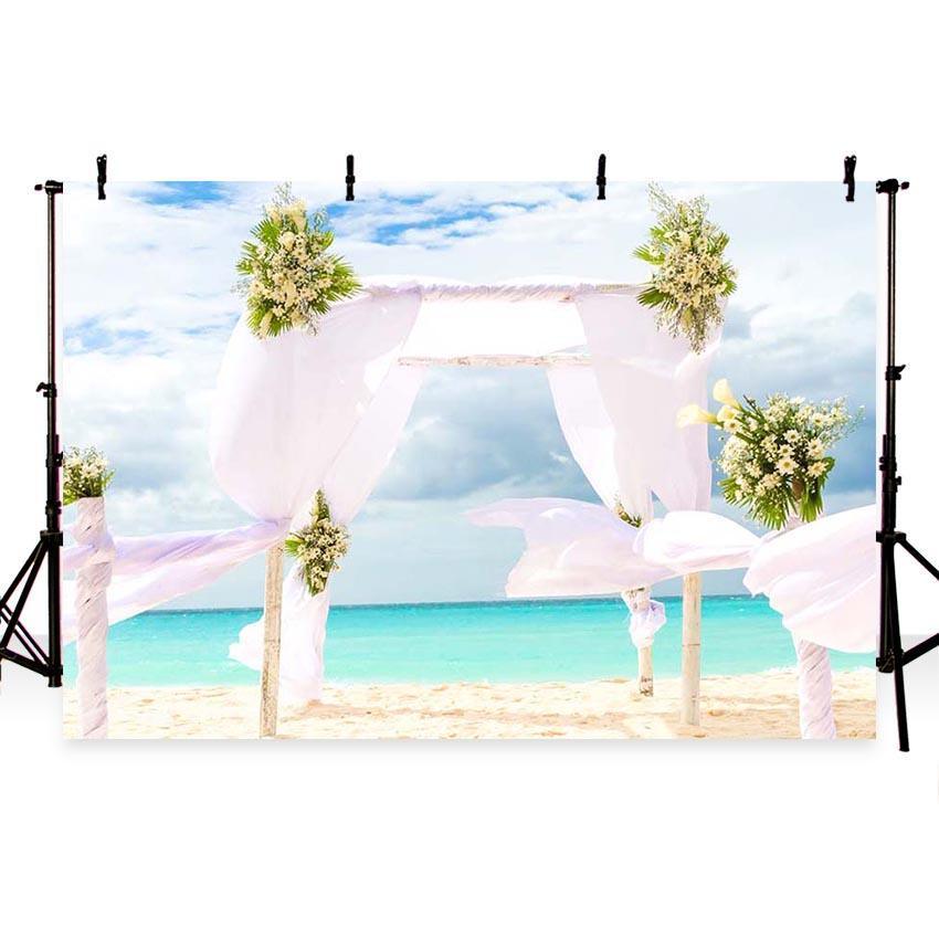 Seaside Beauty White Flowing Curtain Backdrop for Summer Sea Photography