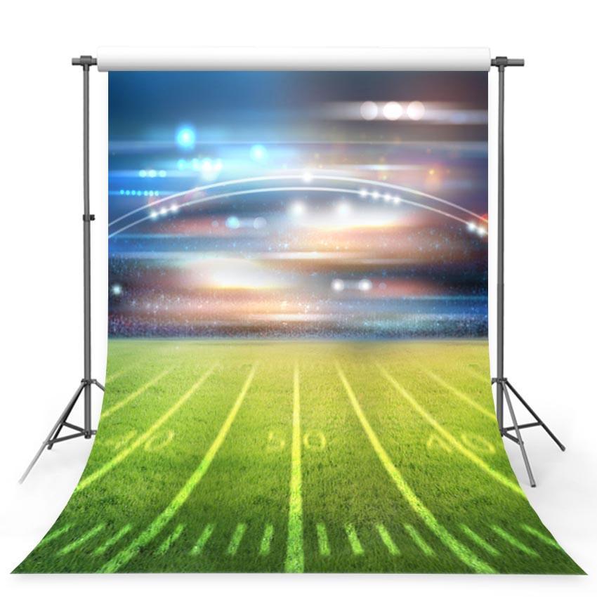 Football Field Backdrop Green Grass Sports Party Photography Background
