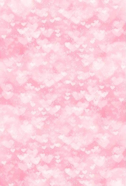 Bokeh Hearts Painted Red Background For Valentines Photography Backdrop