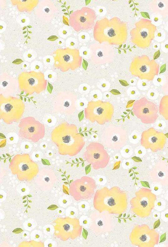 Yellow Flowers Watercolor Photography Backdrop