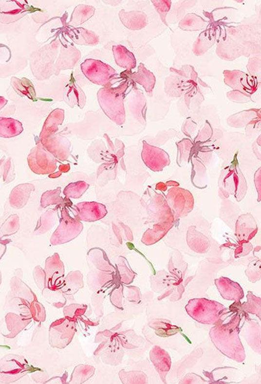 Watercolor Pink Flowers Printed Photography Backdrop