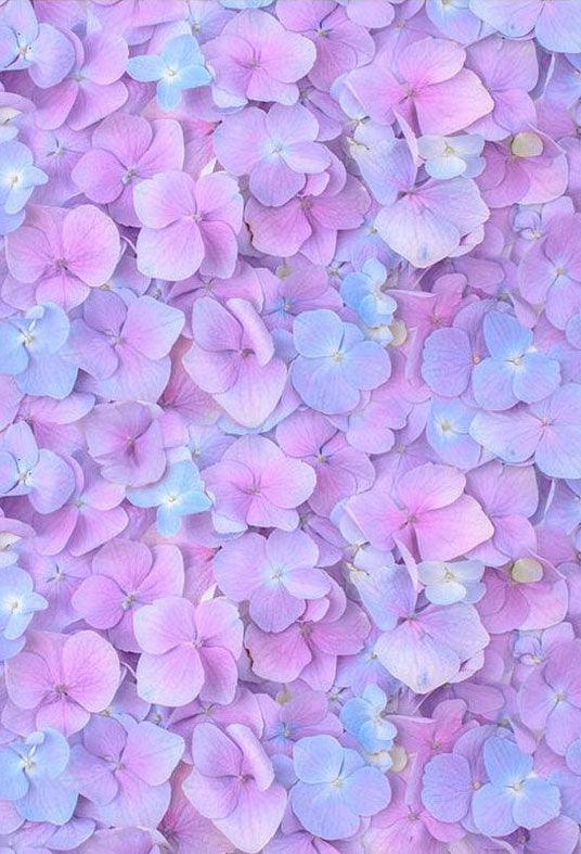 Printed Purple and Pink Flowers Wall For Photography Backdrop