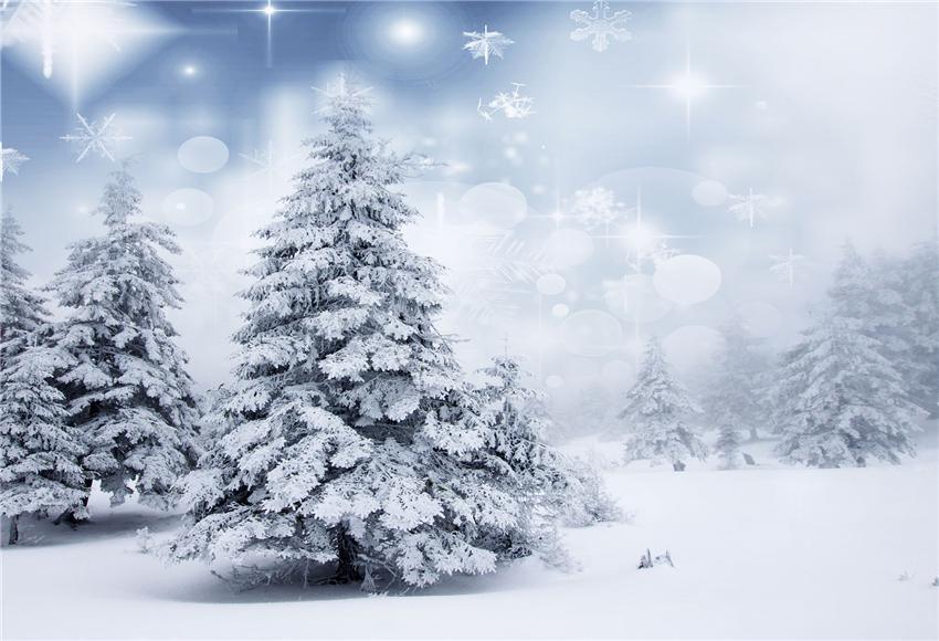 Pine Winter Snowflake Photography Backdrops