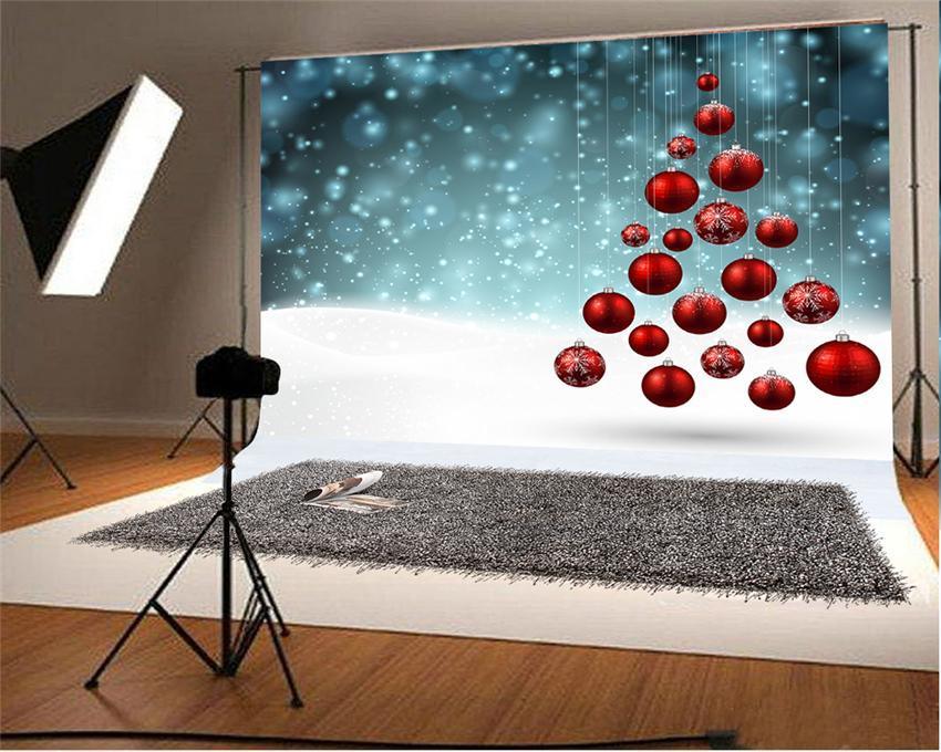 Bokeh Red Bell Glitter Photography Backdrops for Picture