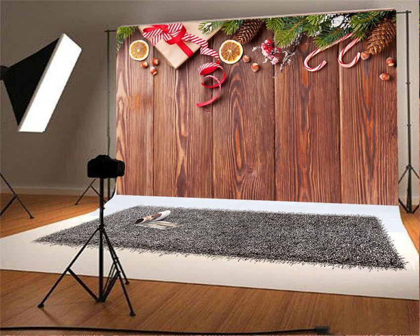 Brown Wood Wall Christmas Photography Backdrop