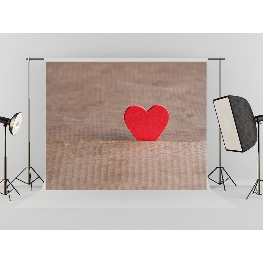 Red Heart Brown Wall Backdrop For Mother's Photography Background