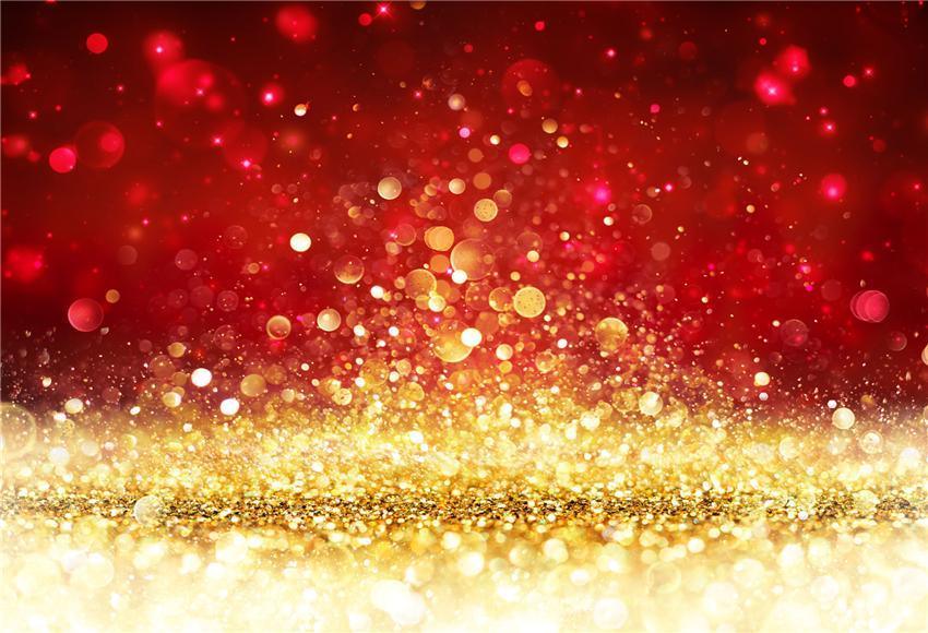 Red Gold Bokeh Photo Studio Backdrop