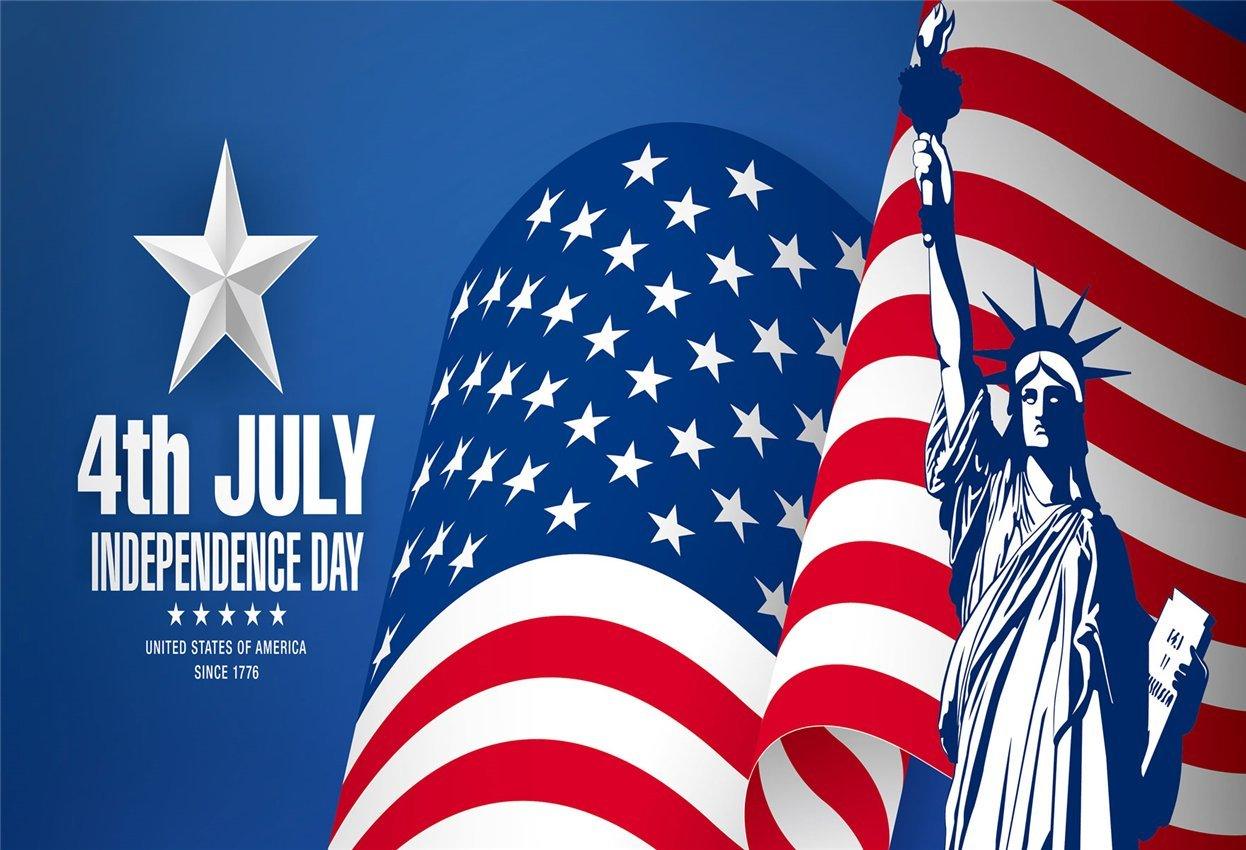 4th July Independence Day Flag Backdrop for Photography