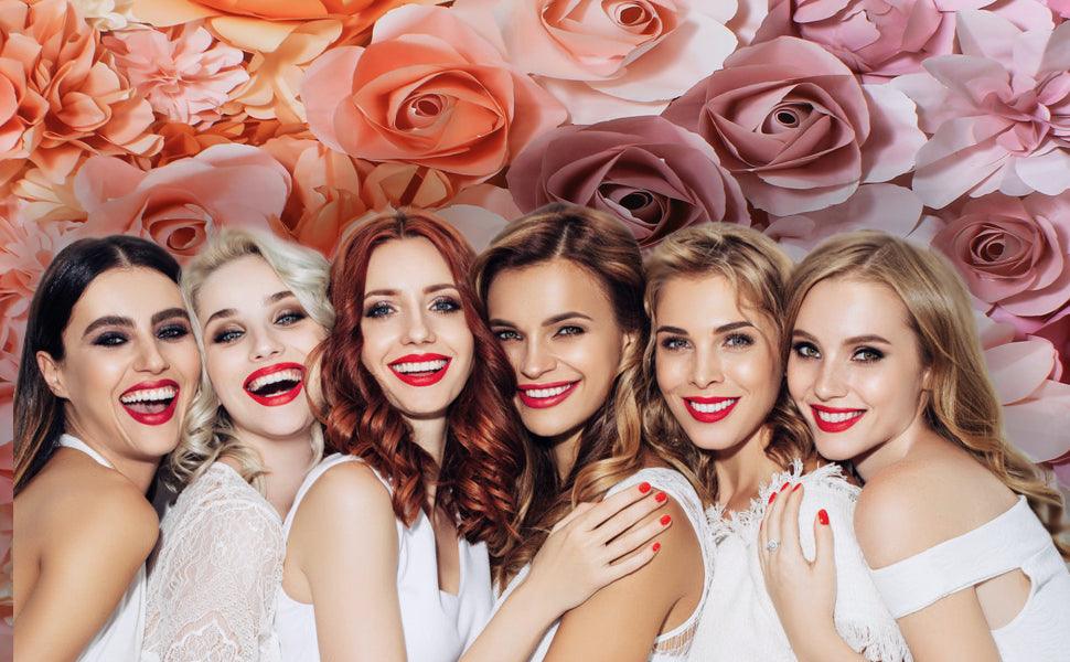 Pink Flower Background Floral Wall Backdrop for Party Photoshoot KH04991