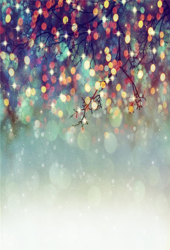 Bokeh Glitter Branches Photography Backdrop