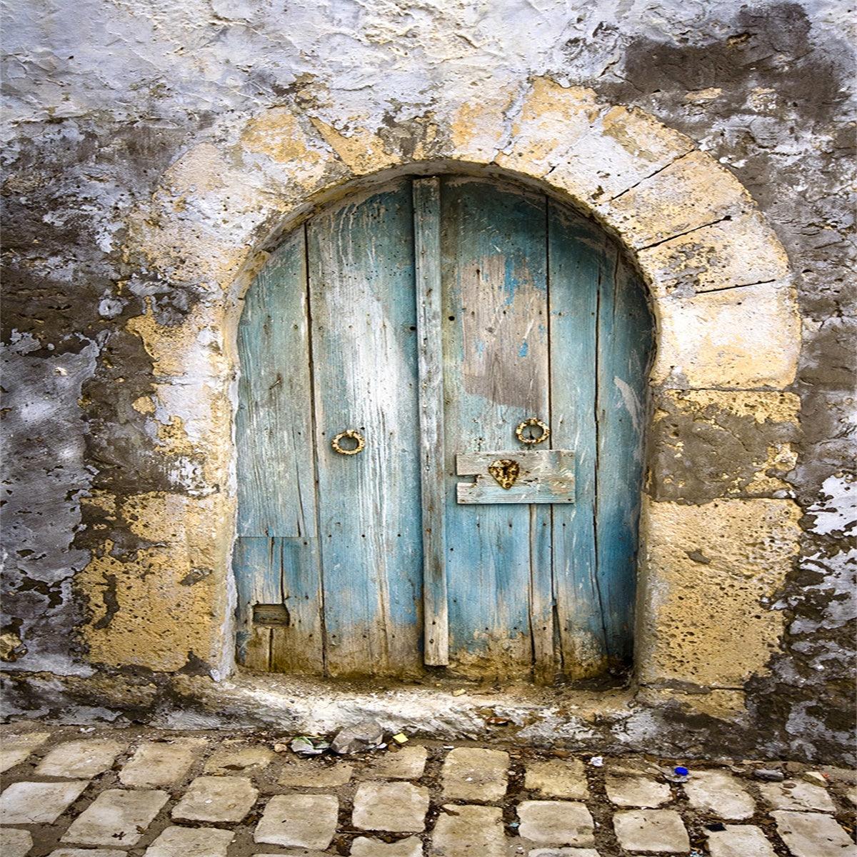 Stone House Wood Door Architecture Photography Backdrops