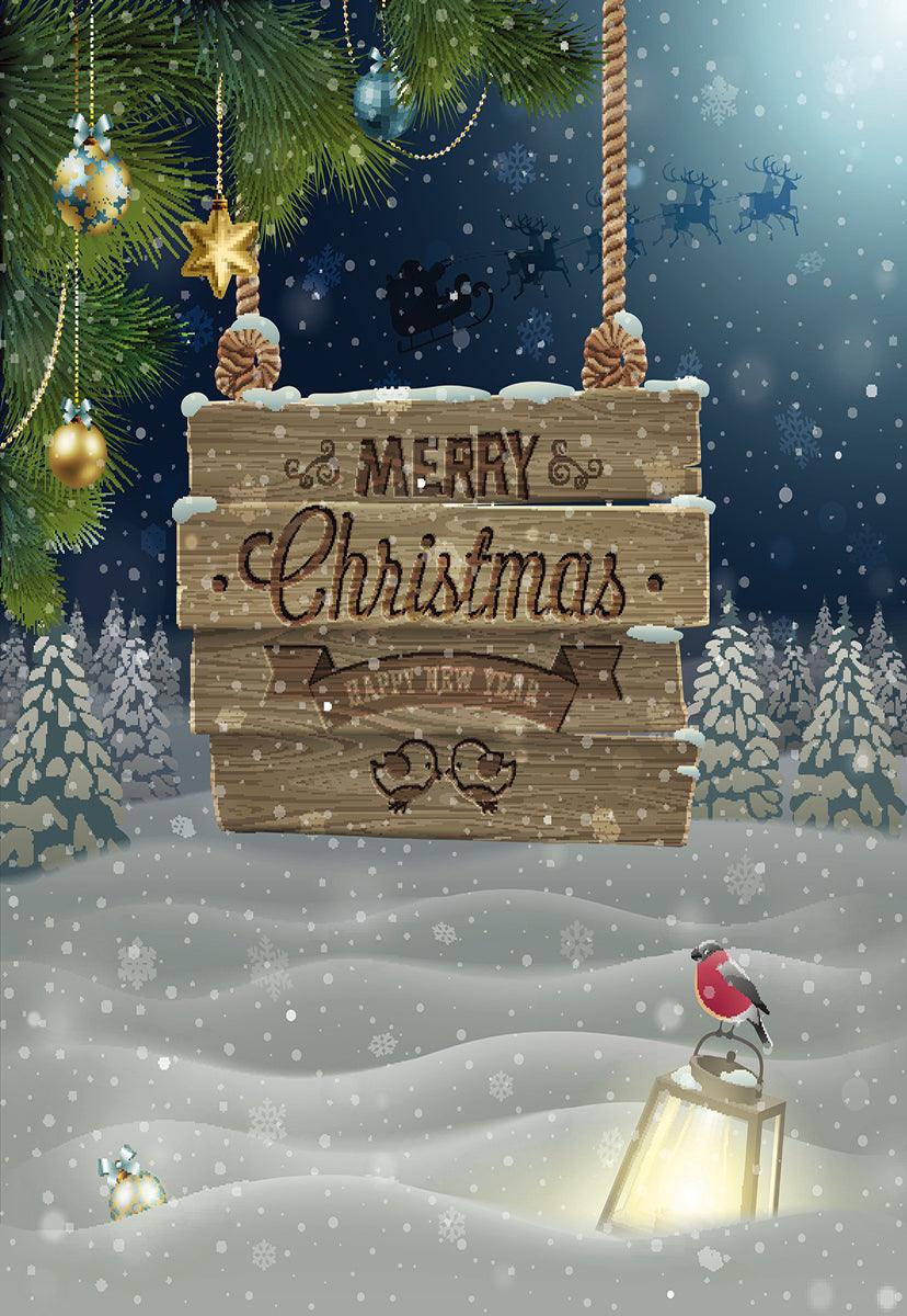 Merry Christmas Snow Christmas Photography Backdrops for Picture