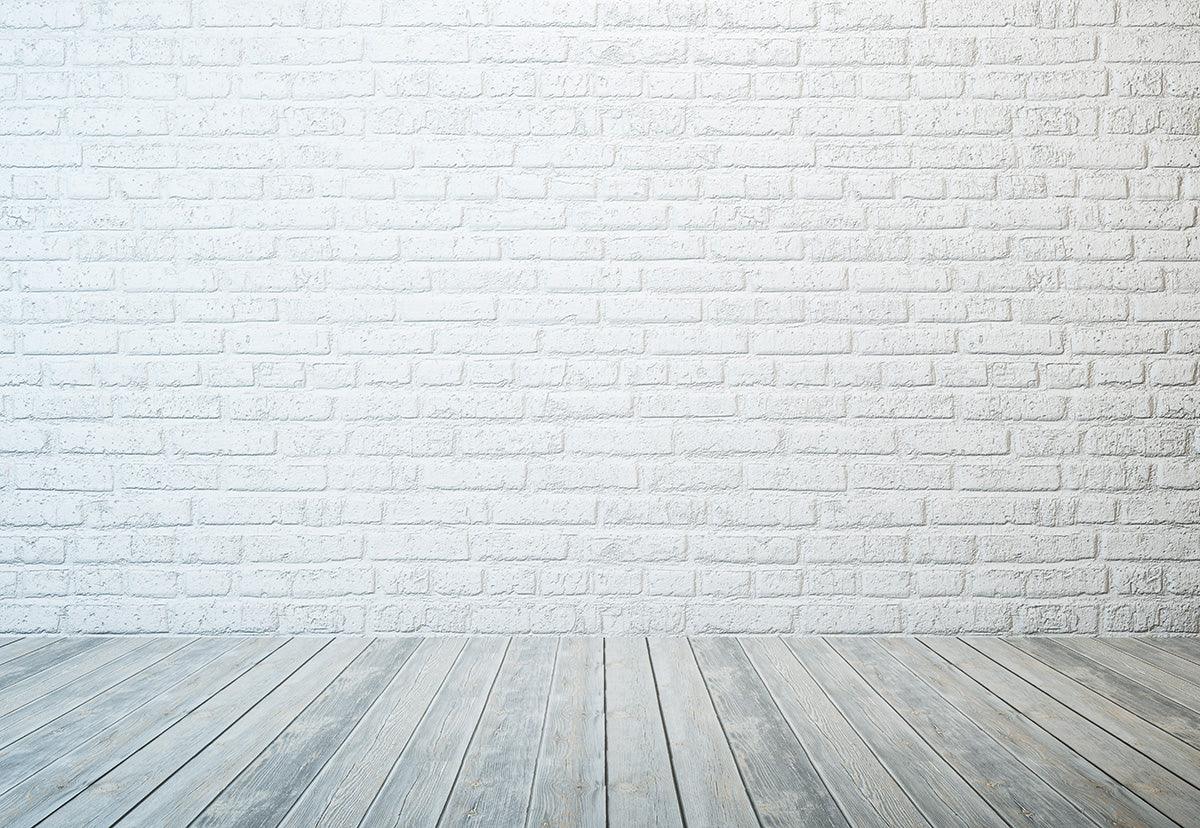 White Brick Wood Wall Photography Backdrops
