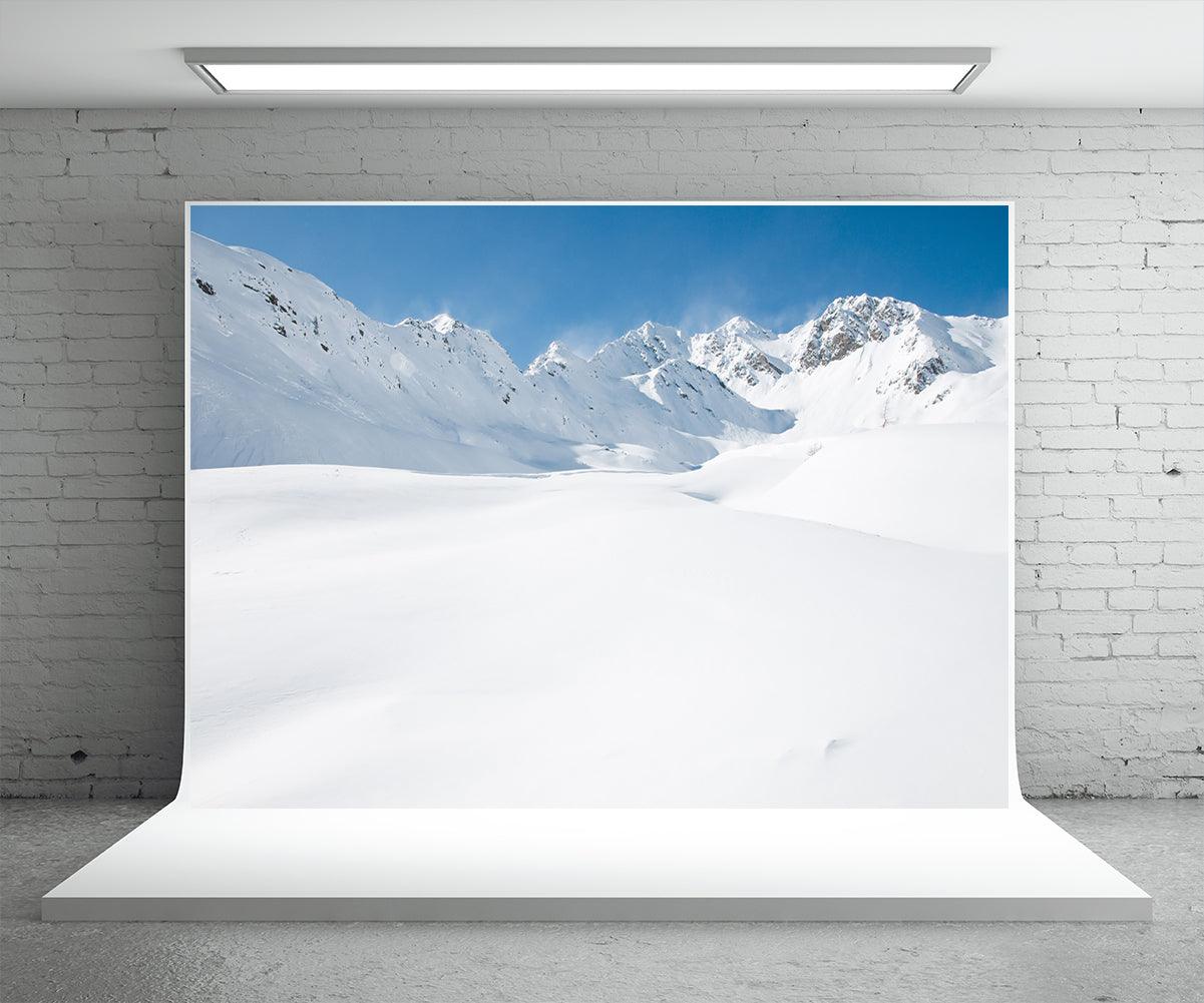 Winter Mountain Photography Backdrop Snow Background