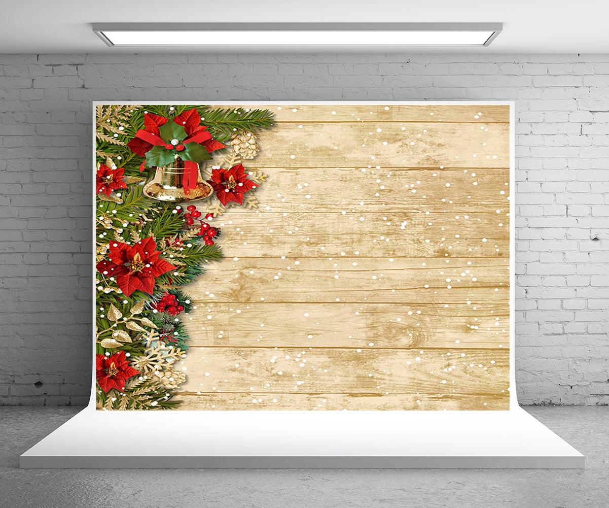 Christmas wooden wall warm color photography background snowflake background