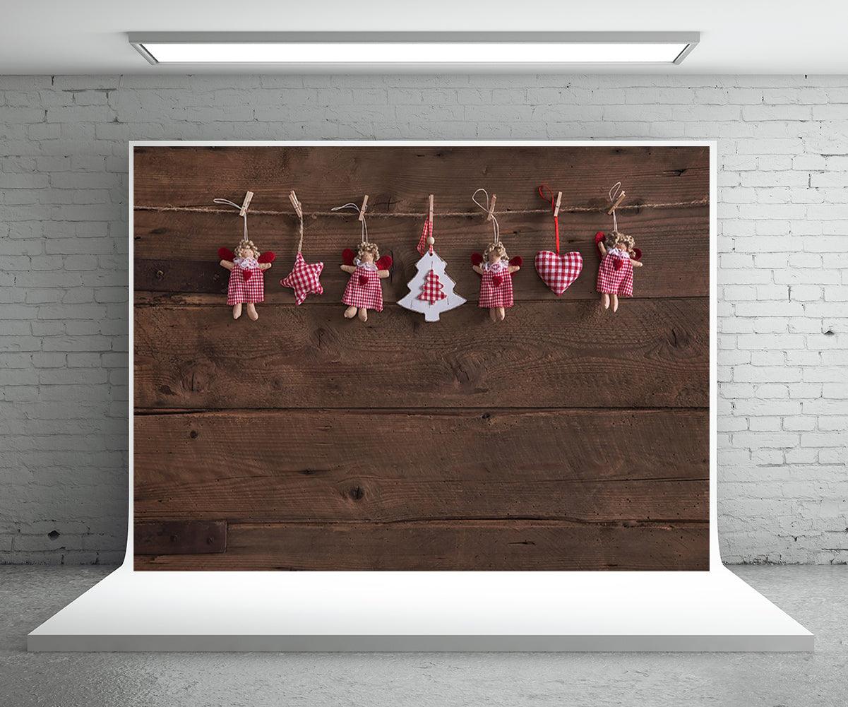 Christmas Backdrop for Photography Wood Wall Background