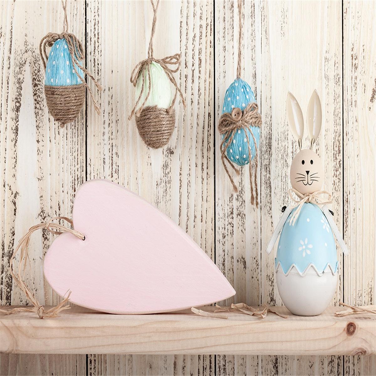 Easter White Wood Wall Rabbit Backdrops for Photo Studio