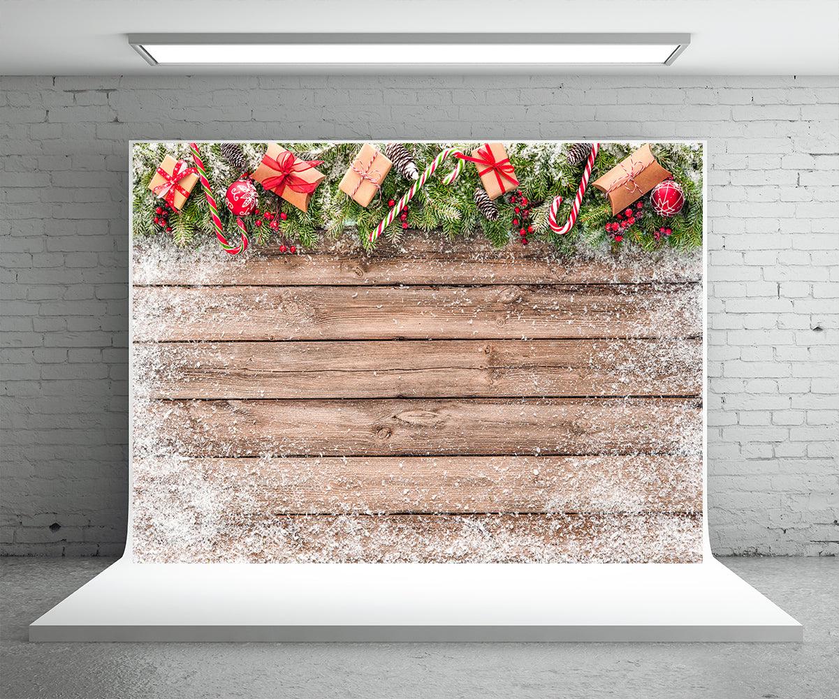 Snowflake Wood Board Photography Backdrop Christmas Gift Background