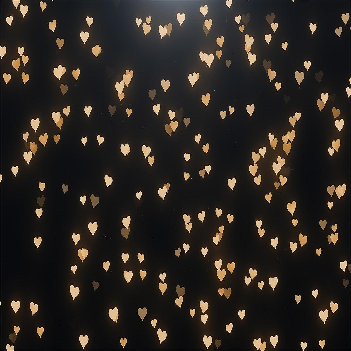 Bokeh Black Bright Heart Party Backdrops for Photos