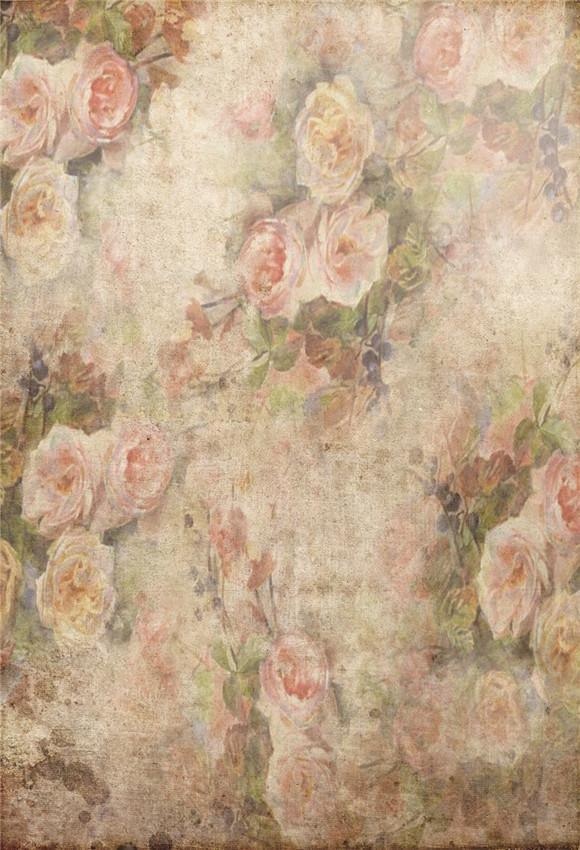 Retro Rose Portrait Backdrop for Photo Booth Prop