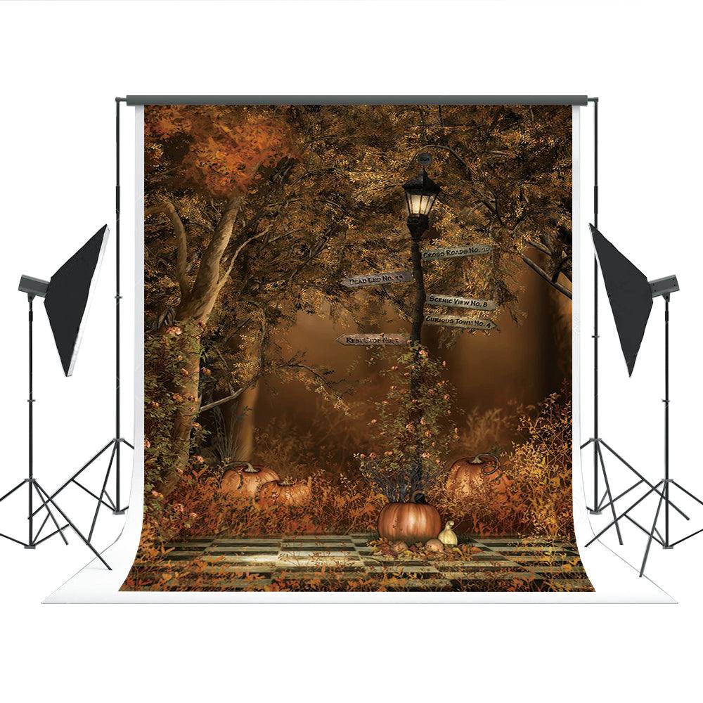 Fall Forest Pumpkin Photo Studio Backdrops