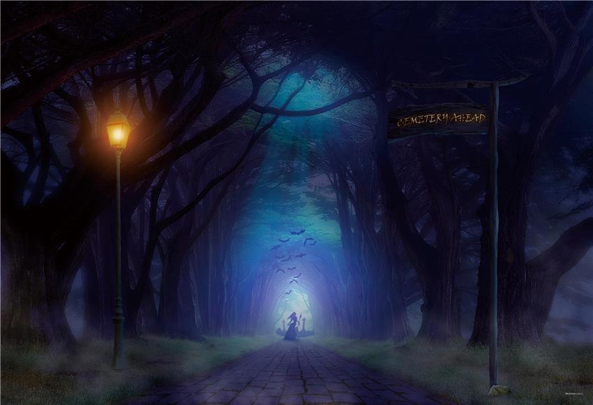 Cemetery Forest Halloween Photography Prop Backdrop