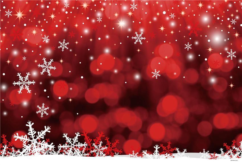 Red Christmas Snowflake Winter Backdrops
