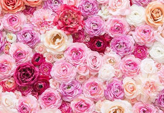 Printed Colorful Vivid Flowers Wall Backdrop For Photography