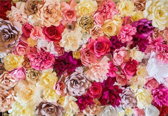 Printed Beautiful Brilliant Colorful Floral Wall Photography Backdrop