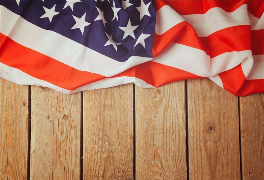 Wood Wall America Flags Photography Backdrop for Independence Day