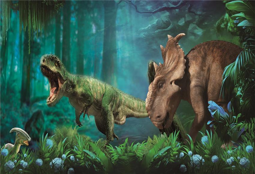 Jurassic Dinosaur Tropical Photo Backdrop Photography
