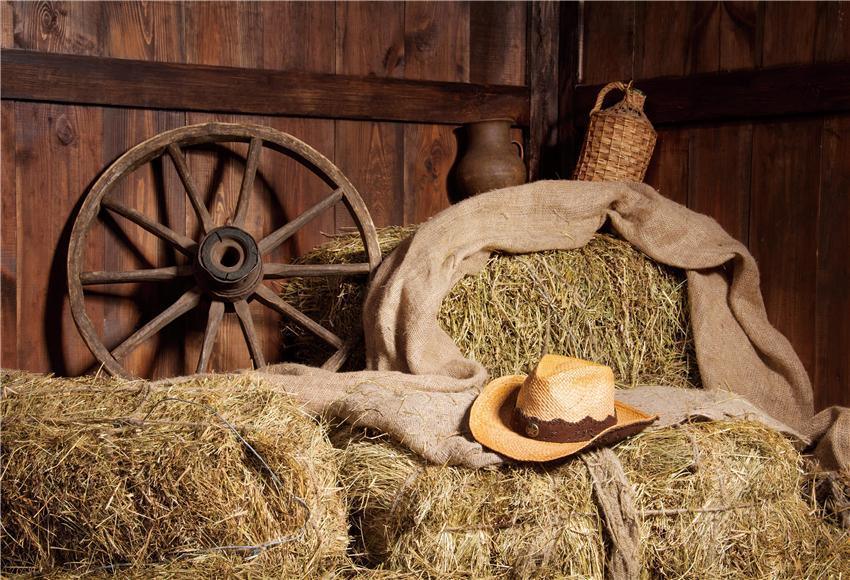 Barn Autumn Straw Wooden Photography Backdrops