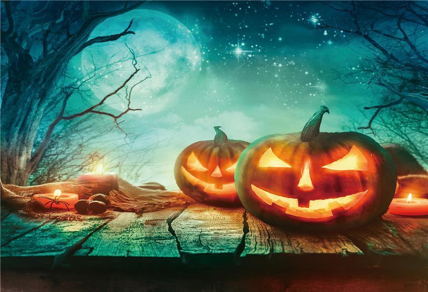 Shiny Bright Moon Halloween Backdrops