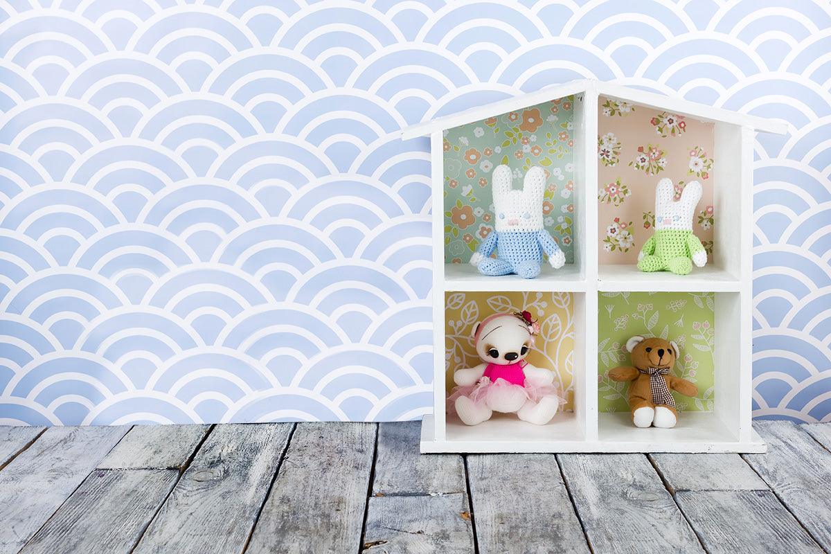 Baby Stripes Wood Floor Backdrop for Studio