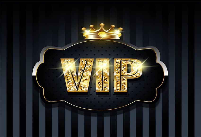 Black and Grey Stripes Gold VIP Photography Backdrops